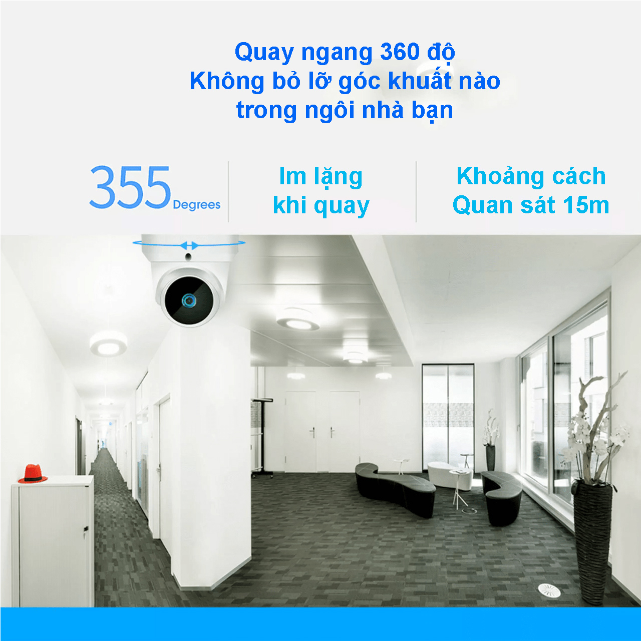 Xiaovv Q1 HD IP 1080P 2MP, Quay quét 355 độ, Âm Thanh 2 Chiều
